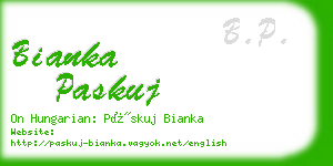 bianka paskuj business card